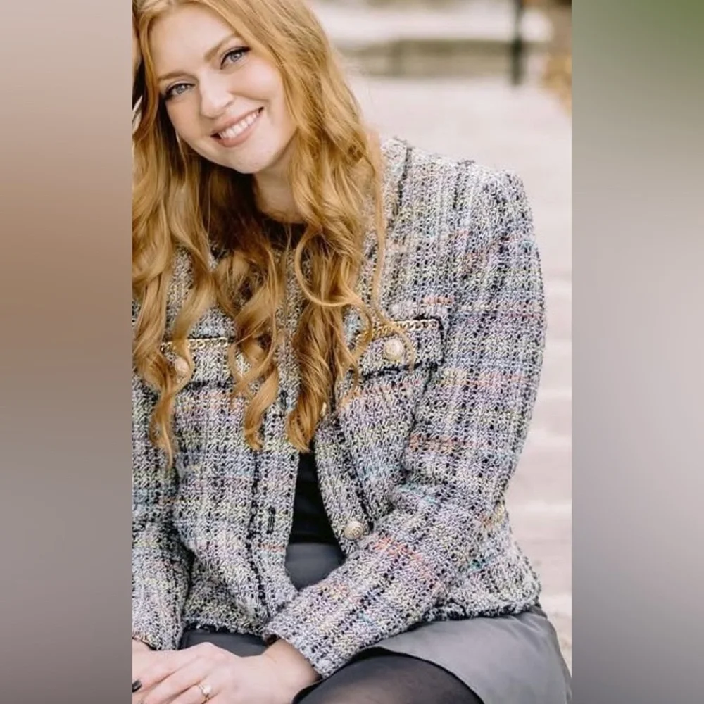 Generation Love Multicolor Tweed Blazer (XL)& Skirt Set (Size 12) - Picture 7 of 7